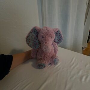 Jellycat Blossom Bashful Elephant Medium Retired Pink Floral Ears